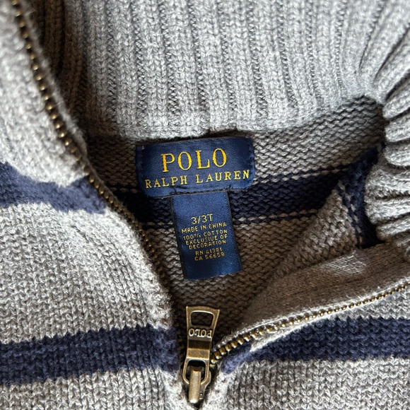 Polo Ralph Lauren 3T Sweater Gray and Navy - Picture 1 of 3